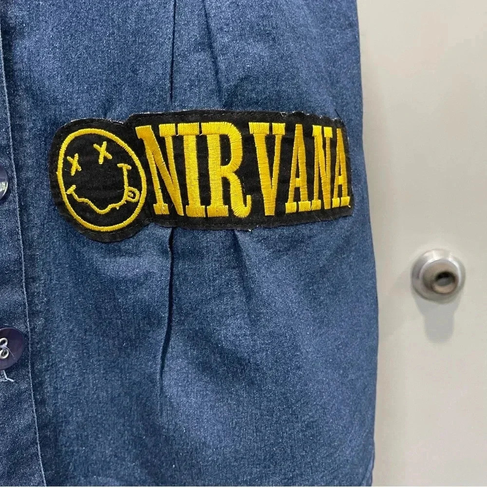 Denim Rocker Dress With Iron Maiden Patch’s Santory Size M - Picture 4 of 12